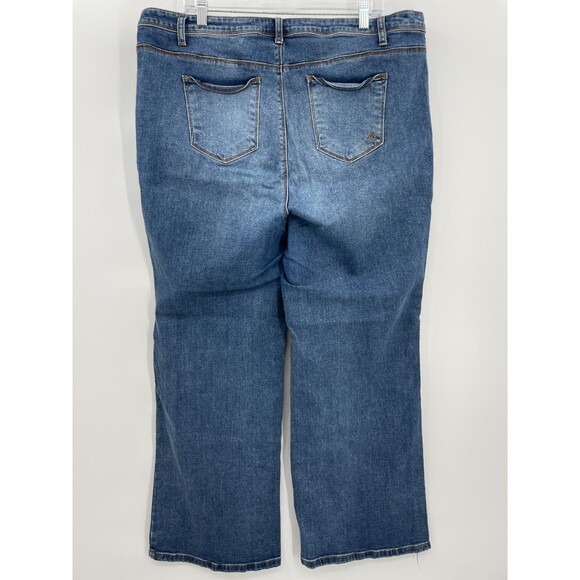 MODCLOTH High Rise Wide Leg Stretch Jeans Size 2X - Picture 3 of 5